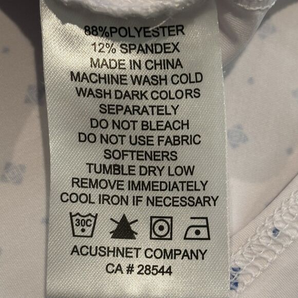 FootJoy Golf Polo Shirt Mens XL Geometric Pattern Athletic Fit Performance Blue - Picture 6 of 7